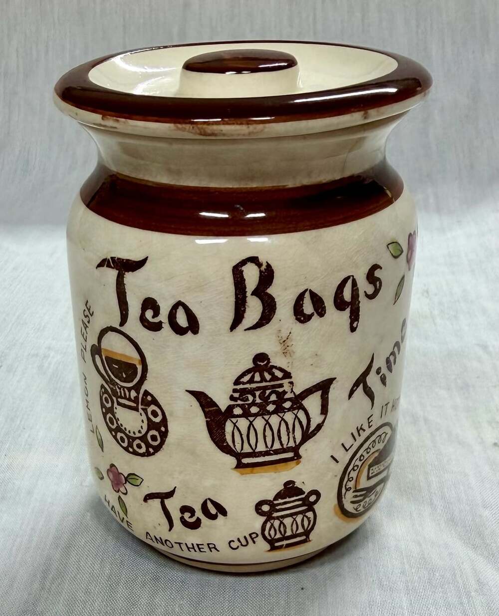 Vintage Tilso Japan Ceramic Tea Bag Storage Canister Jar